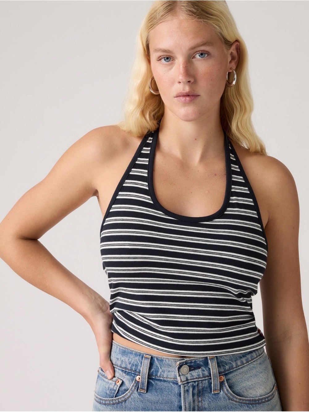 Levi’s Ella Striped Halter Crop Top